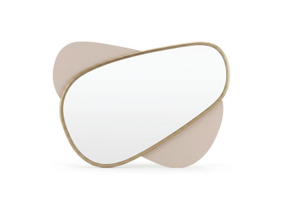 Spiegel Beige Glas MDF Modern Einfarbig Wandspiegel Dekorativ Design