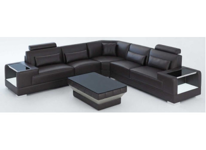 Schwarzes Ecksofa L Form Wohnzimmer Wohnlandschaft Couchtisch Modern