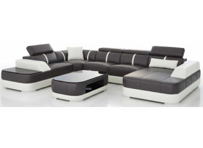 Graues Ecksofa U Form Wohnzimmer Wohnlandschaft Couchtisch Modern Luxus