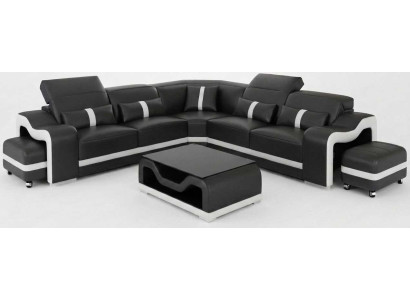 Luxus Schwarze Wohnlandschaft L Form Ecksofa Couchtisch Design Modern
