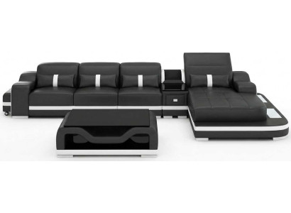 Schwarzes Ecksofa L Form Wohnzimmer Wohnlandschaft Couchtisch Modern