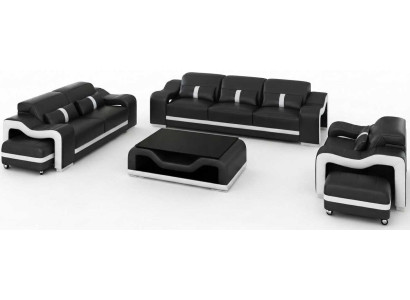 Luxus Schwarzes Sofa Set 3+2+1 Sitzer Wohnzimmer Premium Design Couch