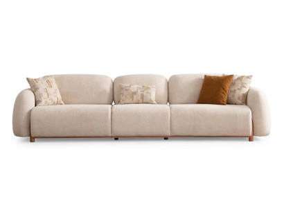 Sofa Modern Beige Kuschelig Flauschig Elegant Einladend