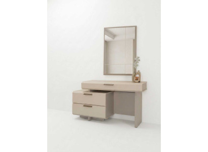 Schminktisch Frisiertisch Spiegel Beige Modern Elegant Holz Edel