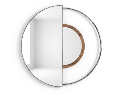 Moderner Wandspiegel Silber Glas Rund Großer Flurspiegel Badspiegel