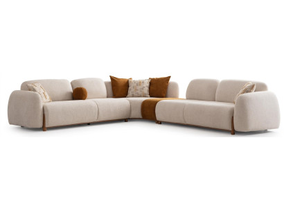Ecksofa Modern Beige Organisch Modular Bequem Gemütlich Schlicht