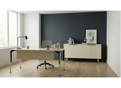 Büro Möbel Set Modern Weiß Holz Schreibtisch Sideboard Möbel