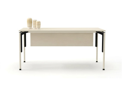 Moderne Weißer Holzbürotisch Metall Arbeitszimmer Schreibtisch
