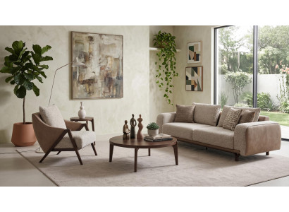 Wohnzimmer Set Sofa Sessel Modern Grau Weich Hochwertig Fein