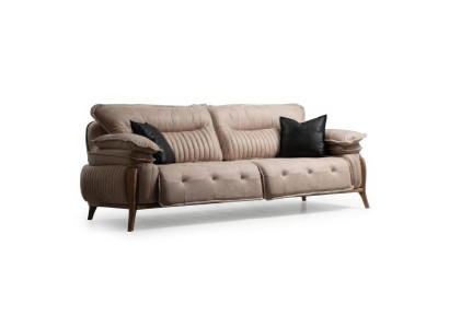Sofa Modern Beige Bequem Couch 3 Sitzer Polstersofa Wohnzimmer