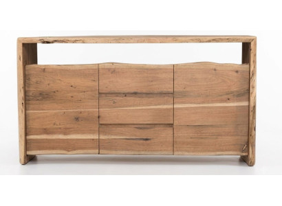Massivholz Sideboard Kommode 3 Türen 3 Schubladen Naturholz Modern