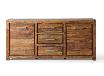 Braune Wohnzimmer Anrichte Designer Sideboard Robuste Holzmöbel