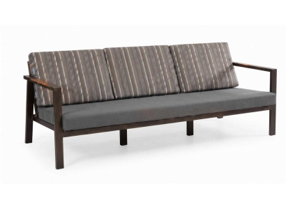 Moderner 3 Sitzer Gartensofa Grau Polstersofa Terrasse Gartenmöbel