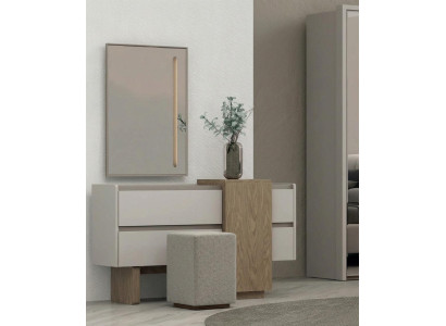 Moderner Weißer Schminktisch Holz Hocker Schlafzimmer Luxus Design Set