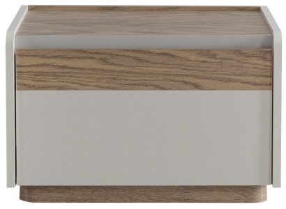 Moderner Grauer Nachttisch Holz Schlafzimmer Stauraum Luxus Design