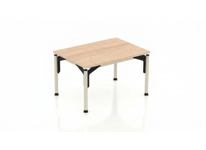 Moderner Couchtisch Beige Holzplatte Metallbeine Wohnzimmer