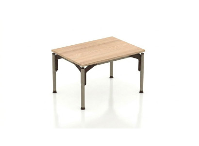 Moderner Wohnzimmertisch Beige Holzoptik Metall Einrichtung
