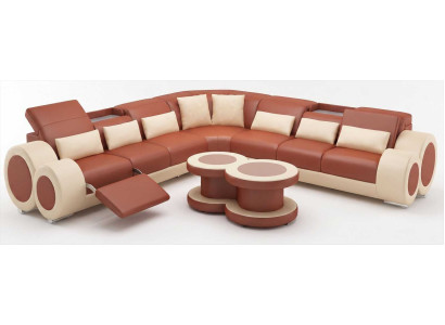 Braunes Ecksofa L Form Wohnzimmer Couchtisch Modern Design Luxus Set