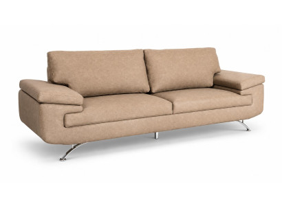 Beiges Dreisitzer Sofa Polstersofa Stoff Wohnzimmer Modern Elegant