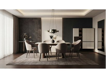 Modernes Esszimmer Set Esstisch Tisch Ausziehbar Stuhl Beige