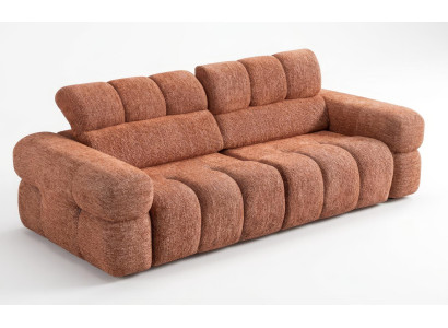Sofa 3 Sitzer Modern Orange Bequem Couch Polstersofa Schick