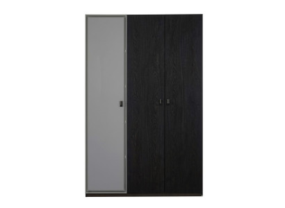 Schwarz-weißer Kleiderschrank Holzschrank Regale Jugendzimmer Schlafzimmer