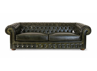 Exklusive Grüne Chesterfield Couch Luxuriöses Ledersofa Edle Möbel