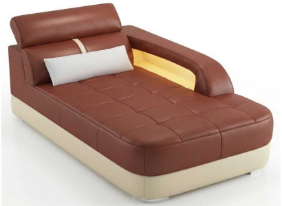 Moderne Braune Chaiselongue Holz Relaxliege Wohnzimmer Lounge Luxus