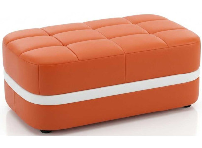 Moderner Oranger Hocker Kunstleder Sitzbank Polsterhocker Wohnraum