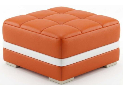 Moderner Oranger Hocker Kunstleder Polsterhocker Wohnzimmer Luxus