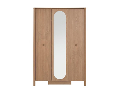 Brauner 3-türiger Kleiderschrank Jugendschrank modern Holz Jugendzimmer