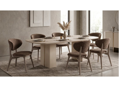 Modernes Esstisch Set 240cm mit 6 Stühlen Esszimmer Tisch Stuhl Neu