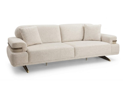 Sofa 3-Sitzer Beige Textil Modern Zeitgenössisch Einfarbig Wohnzimmer