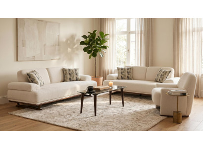 Modernes Sofa Set Exklusive 2x Dreisitzer Stilvoller Stoffsessel