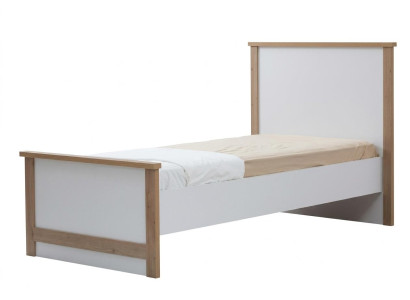 Weißes Jugendbett Holzbett Kopfteil Schlafzimmer Jugendzimmer Teenager modern