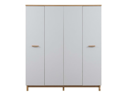 Weißer 4-türiger Kleiderschrank Jugendschrank Holzschrank  Jugendzimmer modern