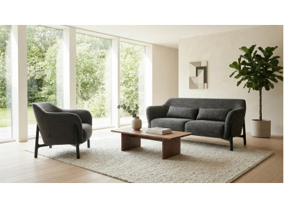 Dreisitzer Sofa Sessel Textil Polstermöbel Wohnzimmer Modern Elegant