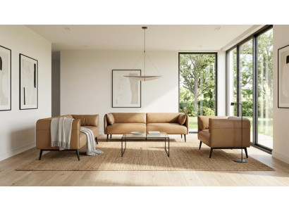 Dreisitzer Sofa Zwei Sessel Polstermöbel Wohnzimmer Modern Elegant
