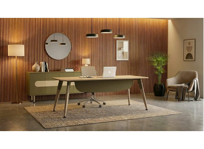 Loft Büro Set Schreibtisch Sideboard Beige Büromöbel Design