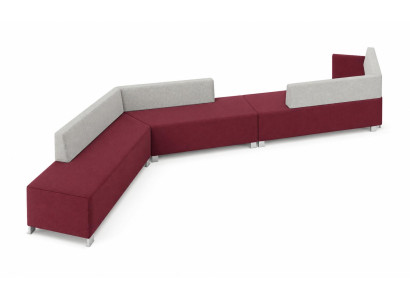 Ecksofa in L-Form mit Stoffbezug Polsterung Metallbeine Wohnzimmer