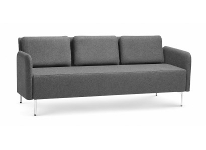 Graues Stoffsofa Dreisitzer Polstersofa Metallbeine Modernes Design