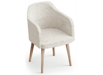 Moderner Weißer Stuhl Esszimmer Textil Holz Elegant Stilvoll Design