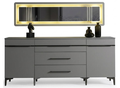 Sideboard Spiegel Kommode Wandspiegel Grau Modern Eleganter