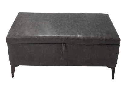 Graue Sitzbank Kunstleder Stauraum Holz Modern Flur Schlafzimmer Möbel