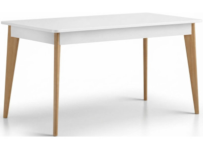 Weißer Ausziehbarer Esstisch Esszimmer Holz Modern Elegant Design