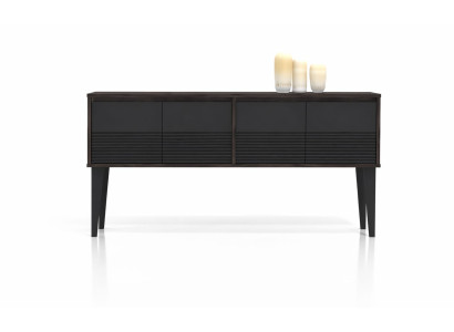 Sideboard Schwarz Strukturfront Modern Wohnzimmer Aufbewahrung