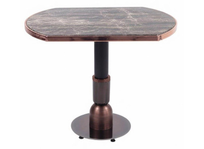 Bistrotisch Esstisch Marmor Metallrahmen Kupferfarbenes Gestell Elegant