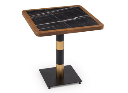 Bistrotisch Esstisch Schwarz Braun Kompaktplatte MDF Rahmen Elegant Design