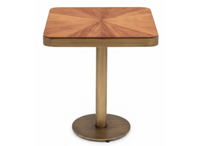 Bistrotisch Esstisch Braun Holzoptik Metallgestell Elegantes Design Gold