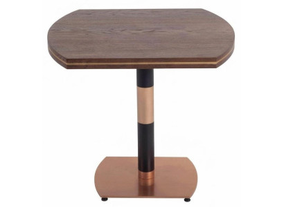 Bistrotisch Braun Schwarz Kupfer Modern MDF Metallstreifen Design